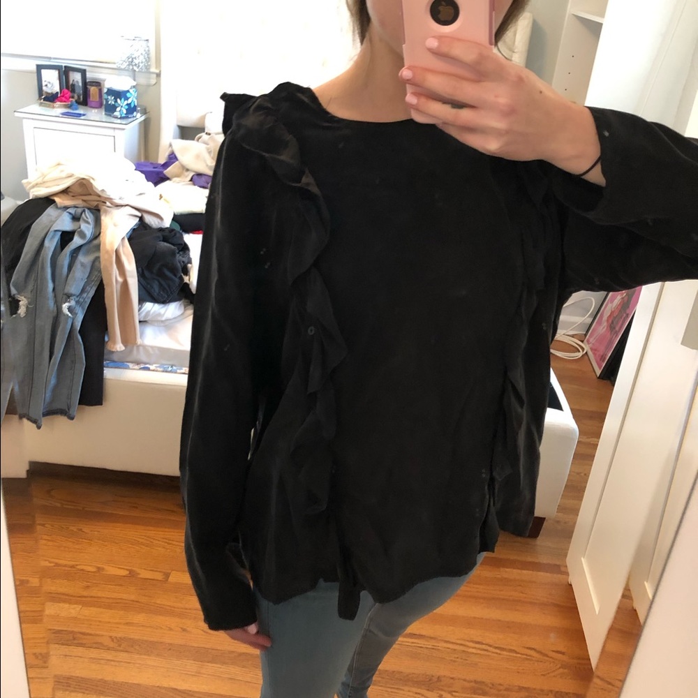 Zara silk ruffle top